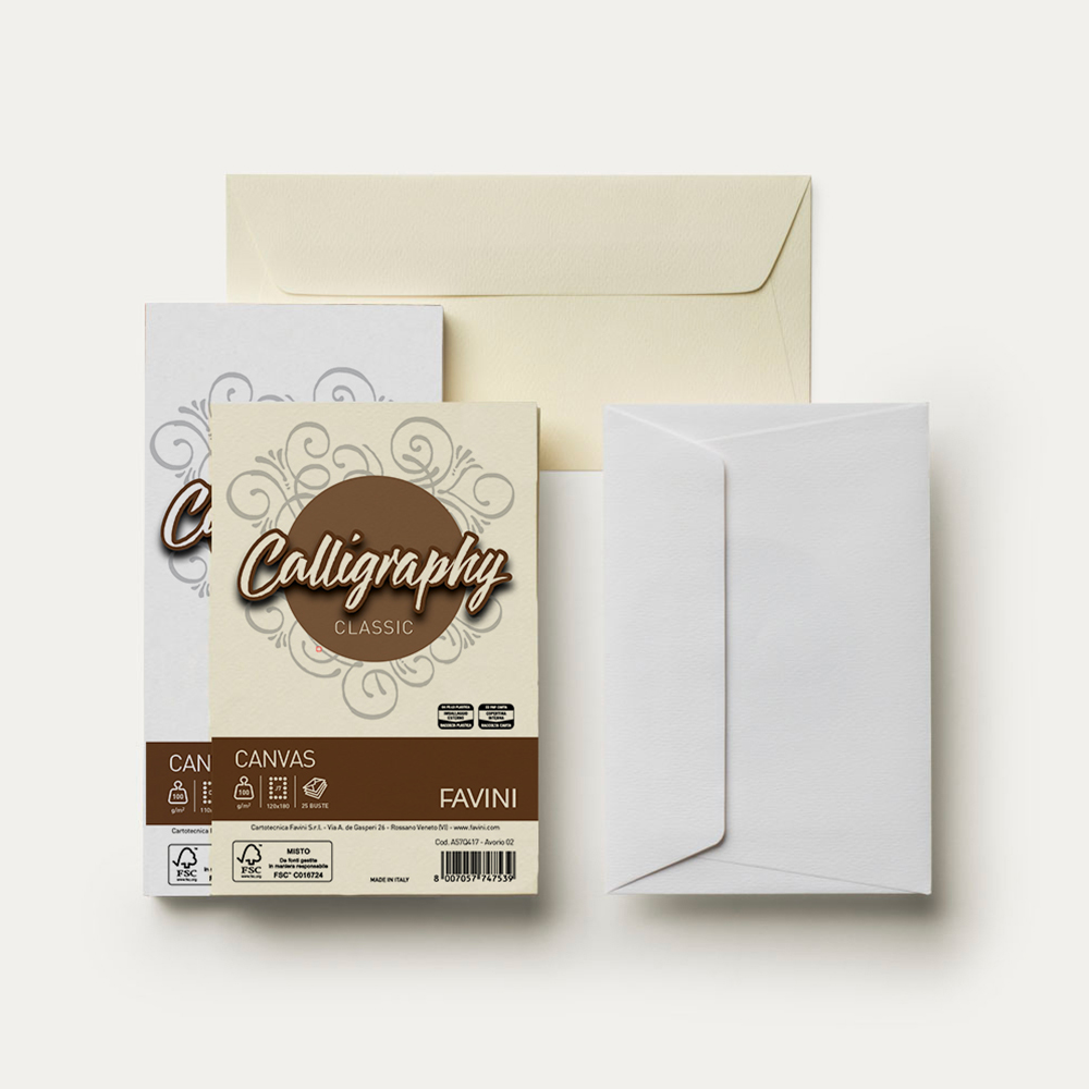 Buste Calligraphy Classic Canvas - Cartotecnica Favini